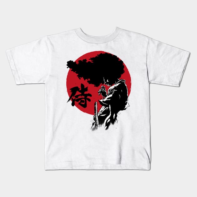 Afro sumi e Kids T-Shirt by DrMonekers